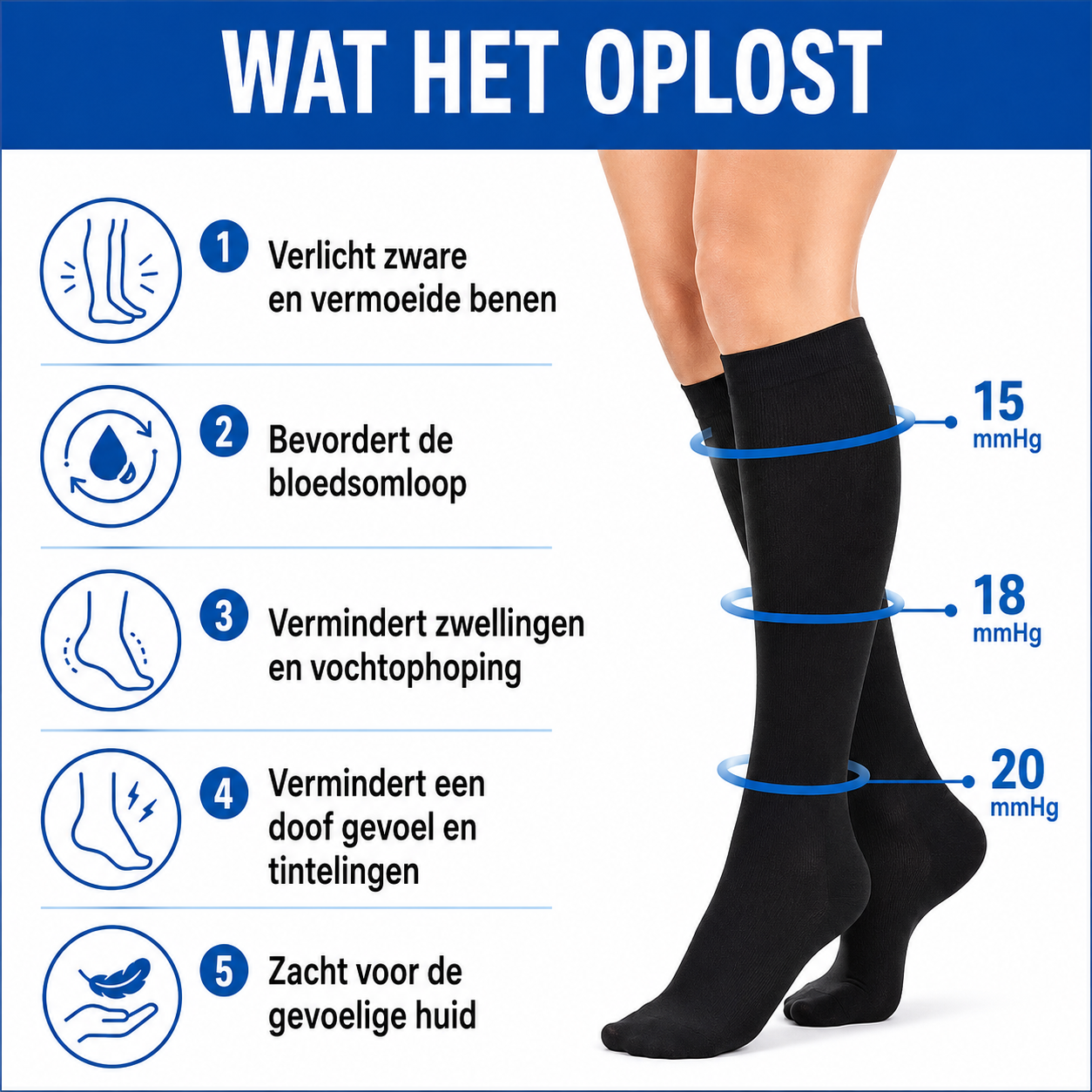 Compressiekousen met rits | Daal & Co