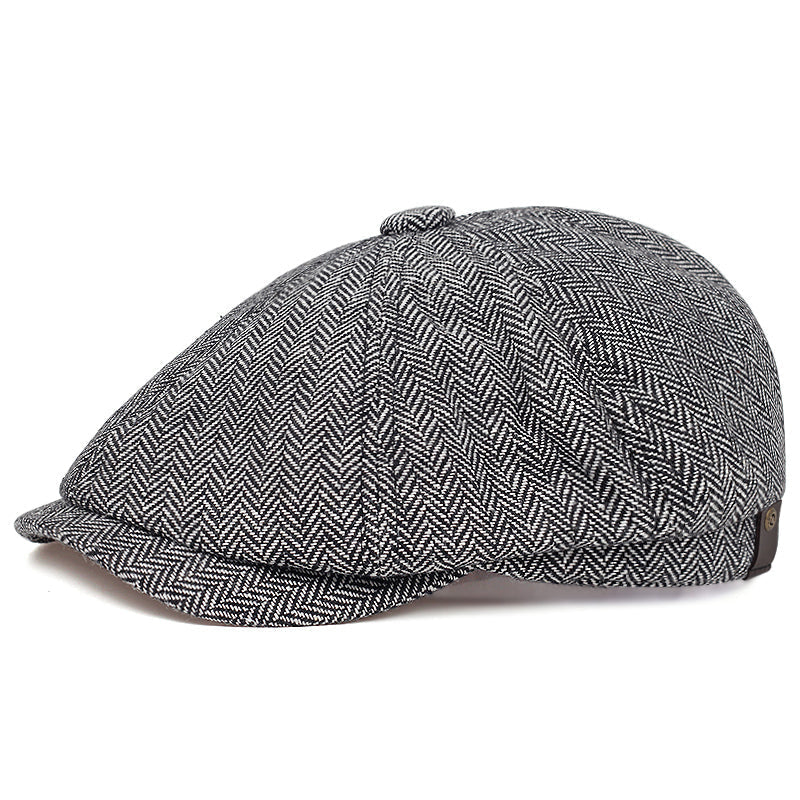 Herringbone Wollen Pet - Asgrijs